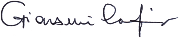 Giovanni Caforio’s signature