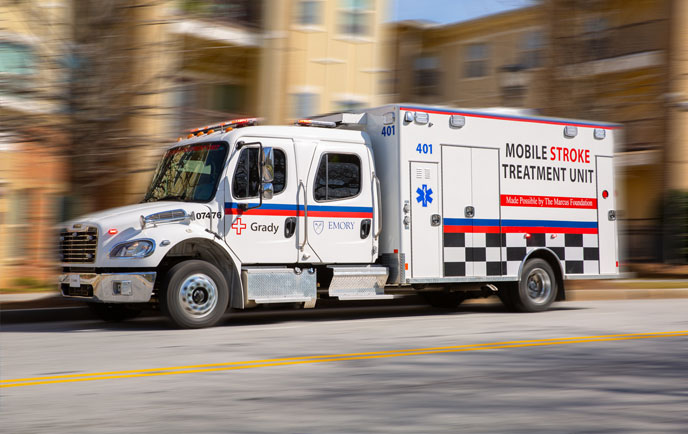 Grady stroke unit ambulance in motion