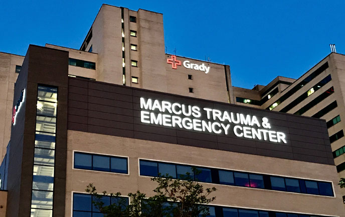 Trauma building emergency outside